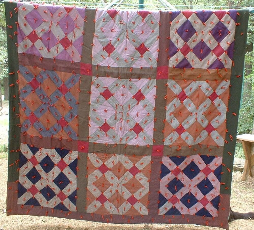 Multi Colored Vintage Patchwork Quilt